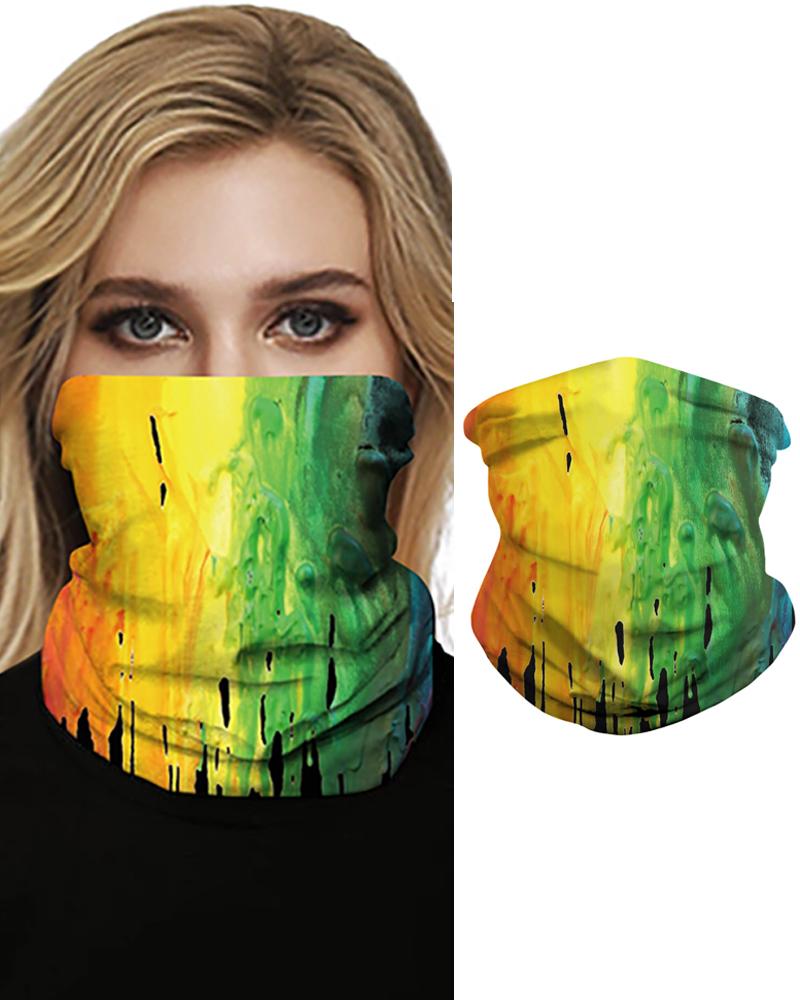 

Tie Dye Grid Print Colorblock Face Bandana Magic Scarf Headwrap Balaclava, Style9