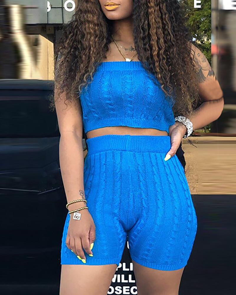 

Tube Crop Top & Short Sets, Blue