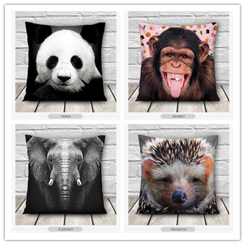 

Home Accessories Comfortable Creative 3D Animal Printed Pillowcase Decorative Cushion Throw Pillows Gift Home Decor, Multicoloured