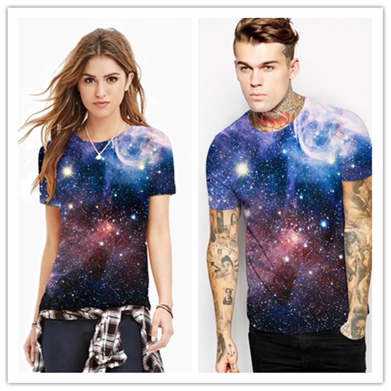 

Unisex Fashion Starry Light Pattern 3D Print T Shirt Tops Round Neck Casual Hip Hop Street Wear Valentines' Day Gift Lover Gift T Shirt, Multicoloured