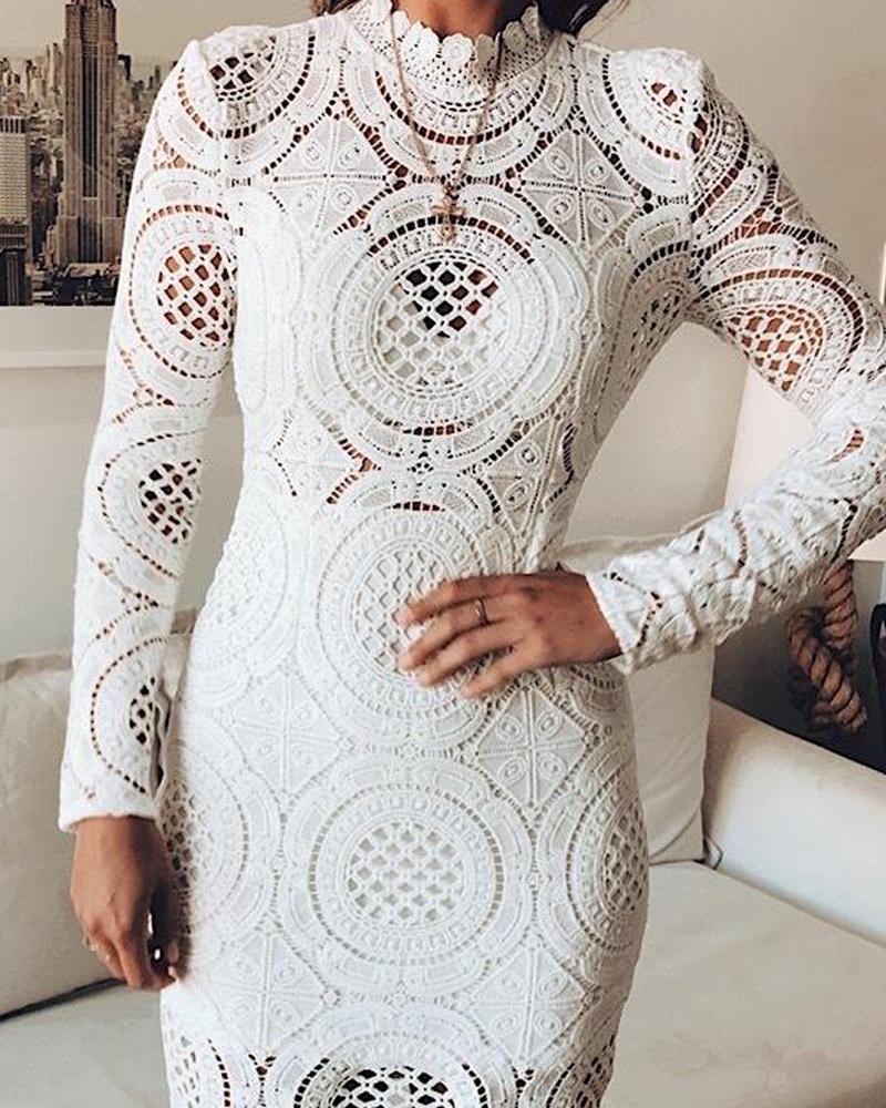

Sexy Bodycon Lace Mini Dress, White