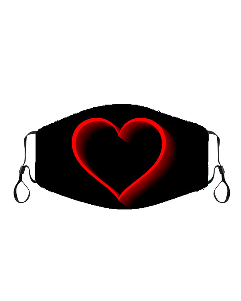 

Valentine's Day Lip Heart Print Breathable Face Mask, Style10