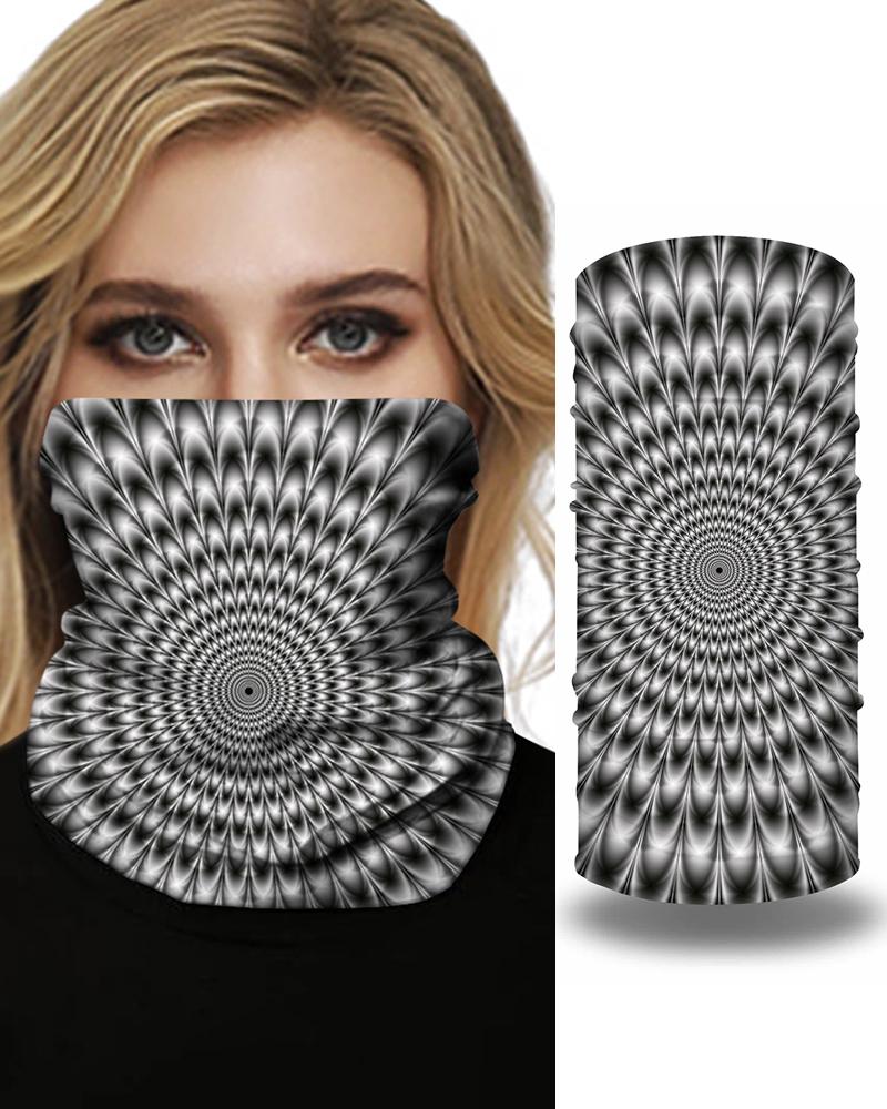 

Print Face Bandana Magic Scarf Headwrap Balaclava, Gray