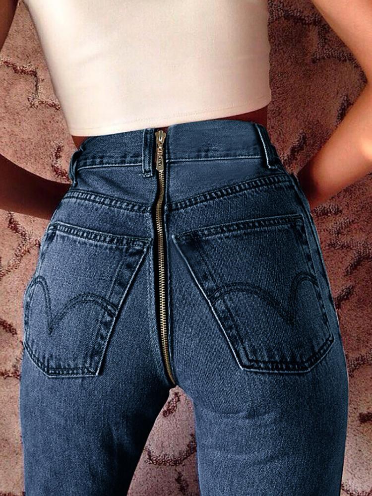 

Trendy High Waist Back Zipper Skinny Jeans