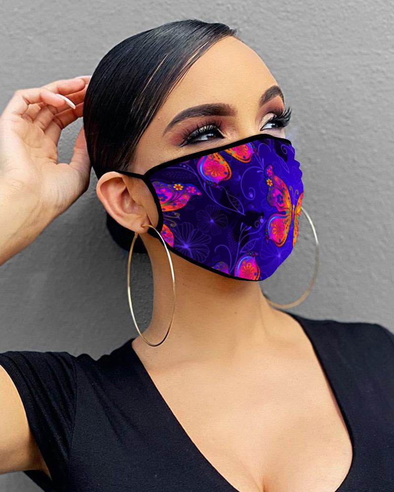 

Butterfly Print Breathable Mouth Mask Washable And Reusable, Style13