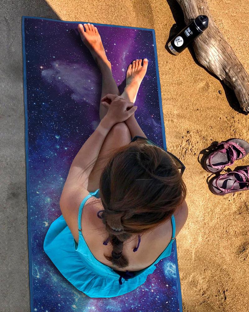 

Sparkle Sky Print Portable Soft Fitness Yoga Mat(172CM*61CM, Blue