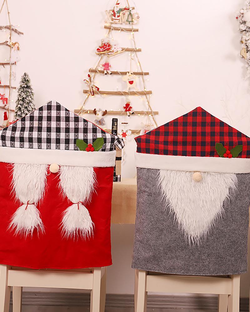 

Christmas Santa Slipcovers Chair Back Covers For Indoor Decorations, Red