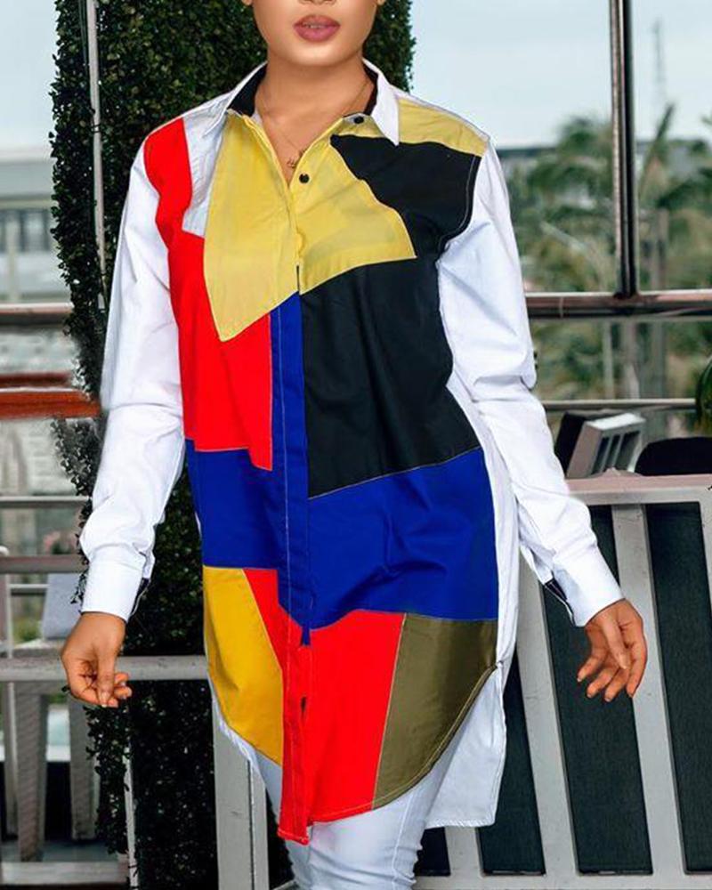 

Colorblocks Long Sleeve Shirt, White