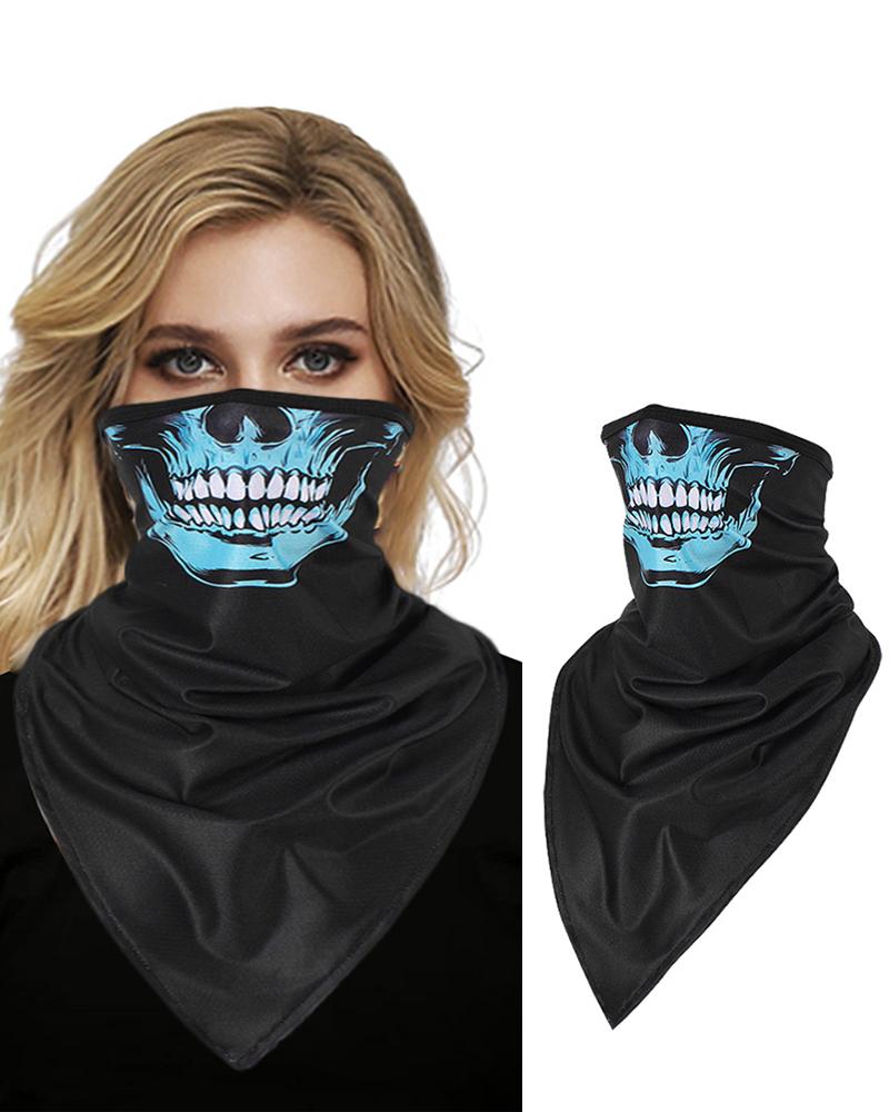 

Skull Print Face Bandana Magic Scarf Headwrap Balaclava, Blue