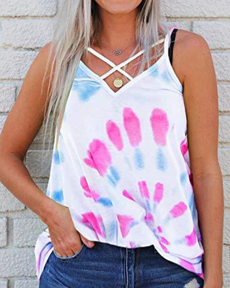 

Tie Dye Cami Top, White