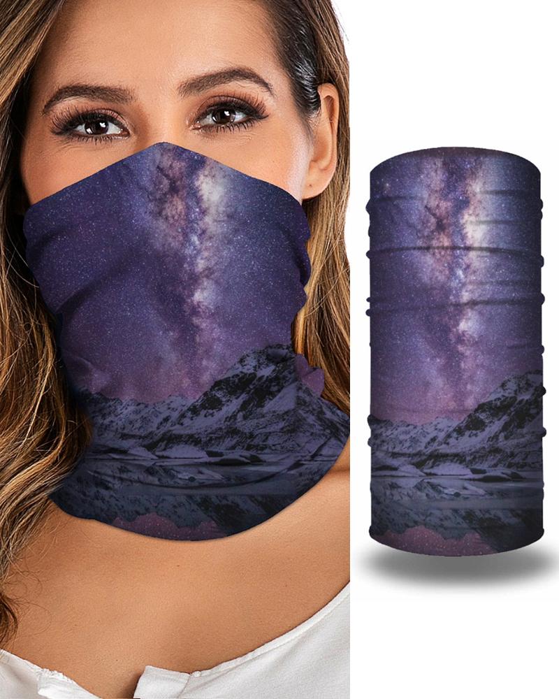 

Print Breathable Face Bandana Magic Scarf Headwrap Balaclava, Purple