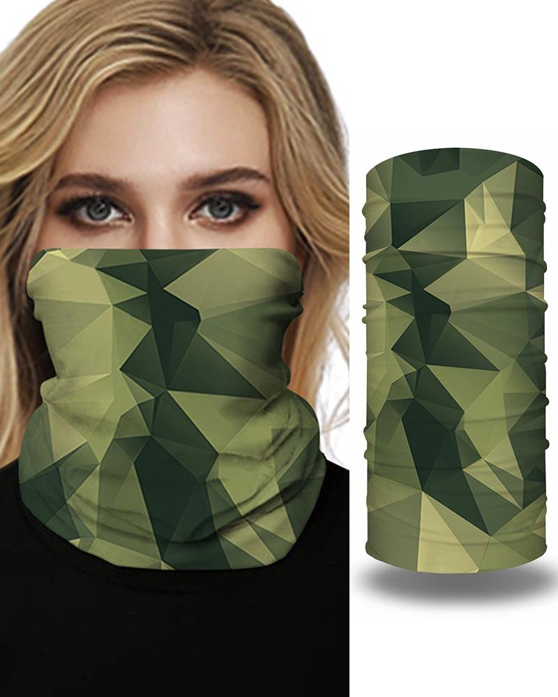 

Print Face Bandana Magic Scarf Headwrap Balaclava, Green