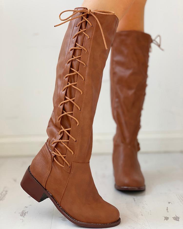 

Lace-Up Chunky Heeled Boots