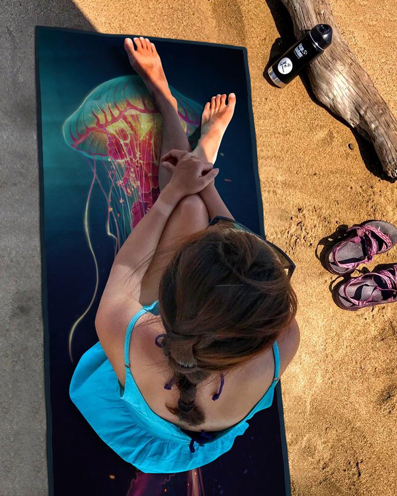 

Animal Print Portable Soft Fitness Yoga Mat(172CM * 61CM, Dark blue