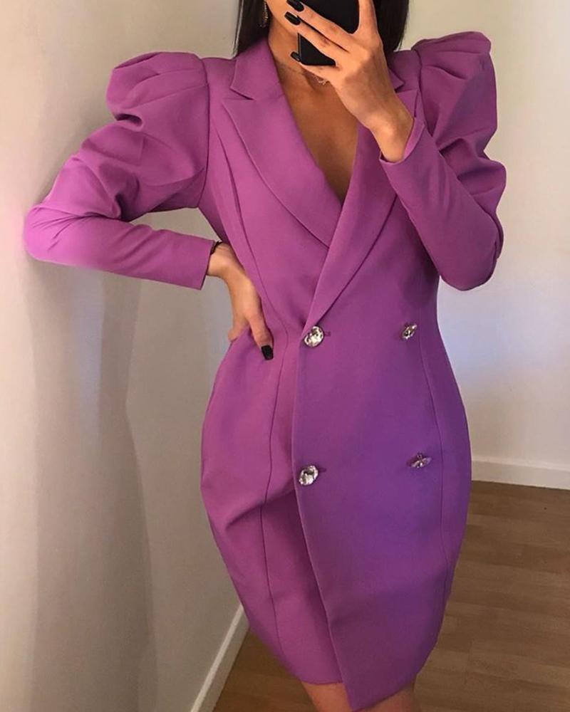 

Notched Collar Mini Blazer Dress