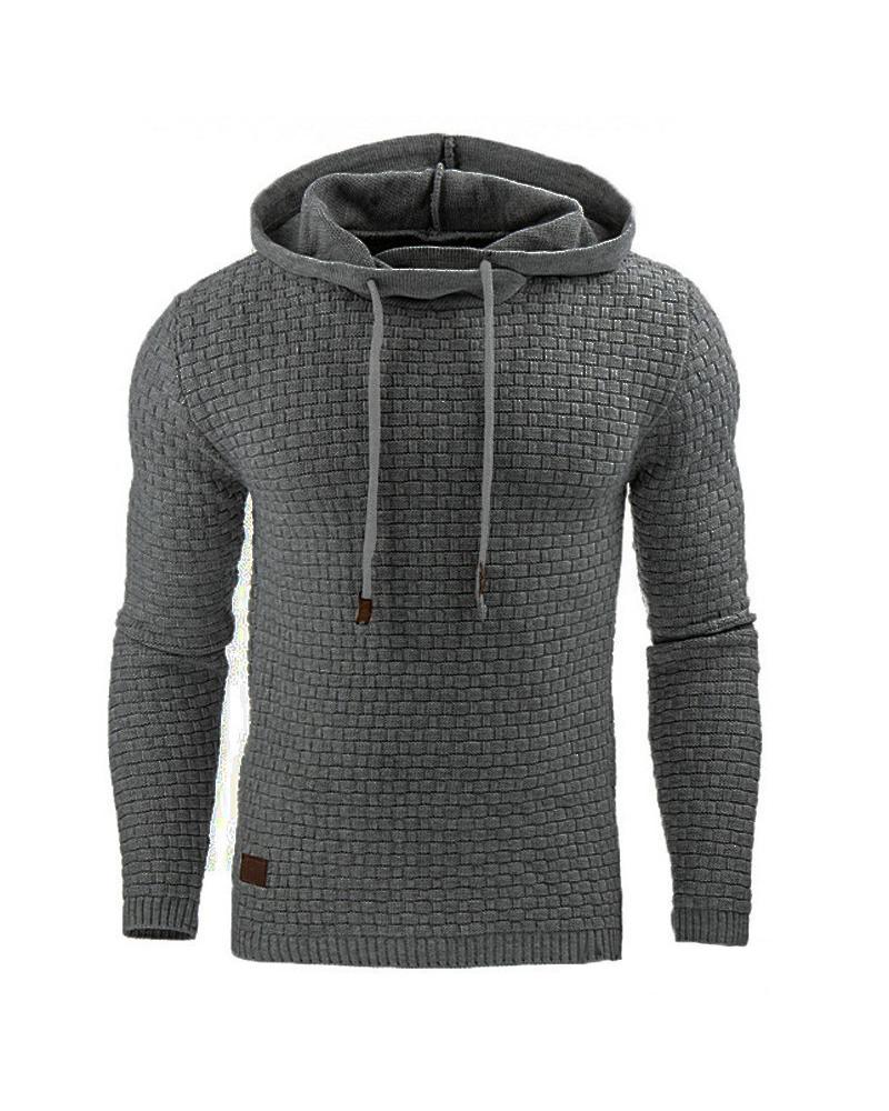

Embossing Solid Color Long Sleeve Sweatshirt, Dark grey