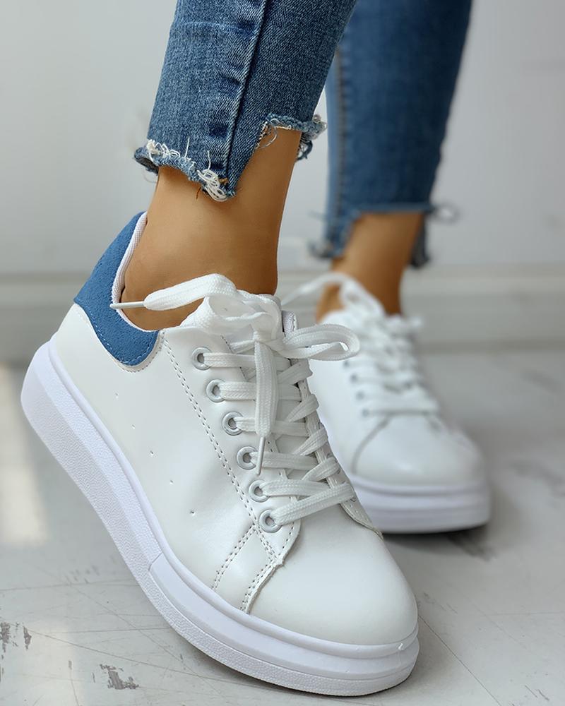 

Lace-Up Muffin Casual Sneakers, Blue