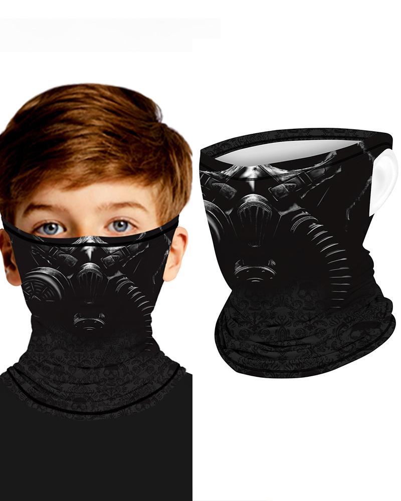 

Print Breathable Ear Loop Face Bandana Headwrap For Children, Black