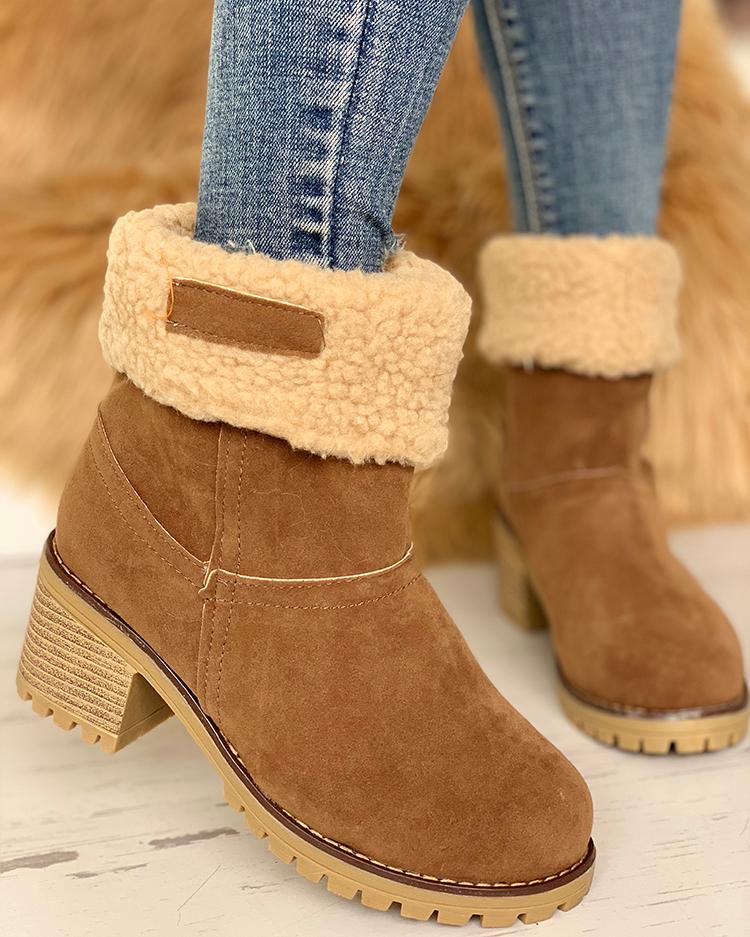 

Multi-way Non-Slip Chunky Heeled Boots, Khaki