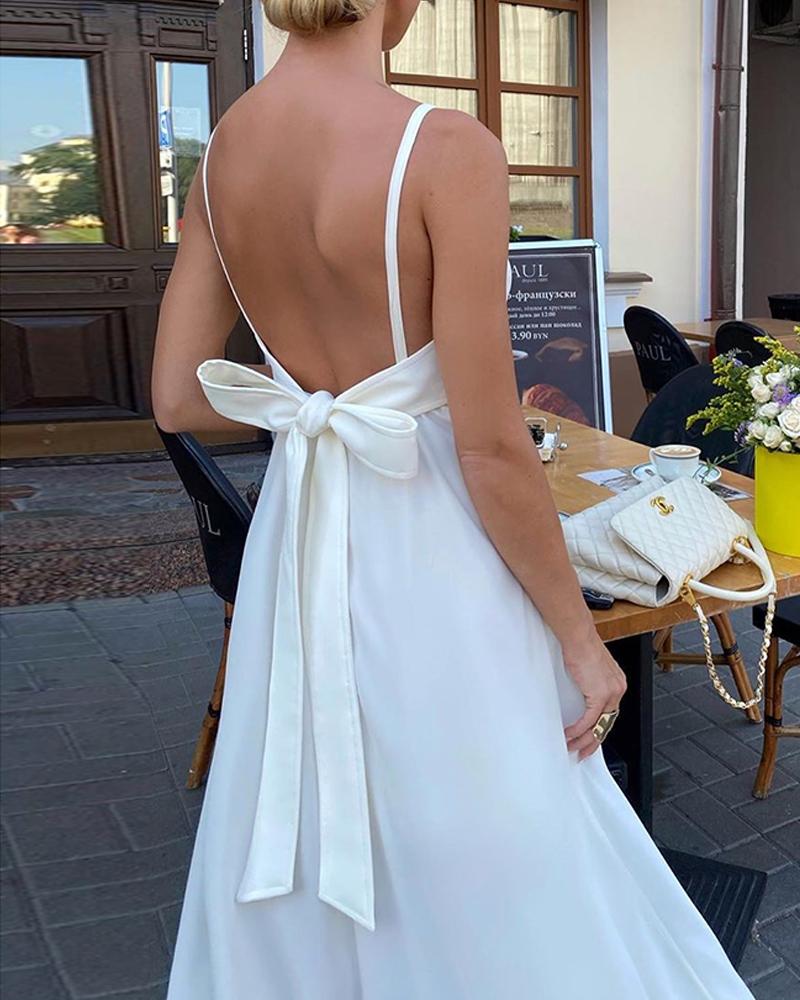 

Tied Detail Backless Maxi Dress, White