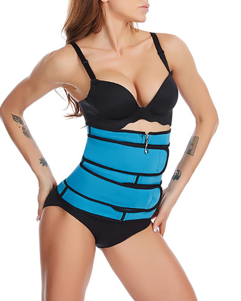 

Waist Trainer Thermo Sweat Belt Tummy Body Shaper, Blue