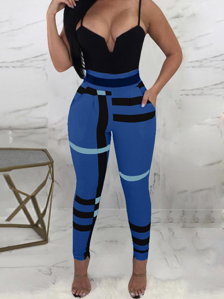 

Woman Plaid High Waist Slinky Pencil Pants