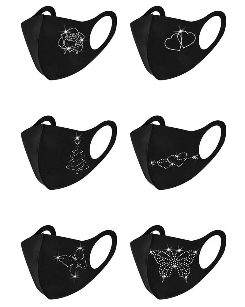 

Mutil Pattern Studded Breathable Face Mask, Style5