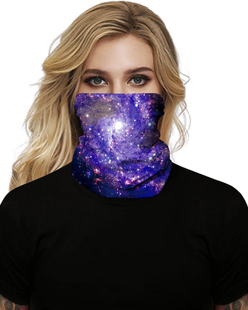 

Purple Galaxy Breathable Face Bandana Magic Scarf Headwrap Balaclava, Multicolor