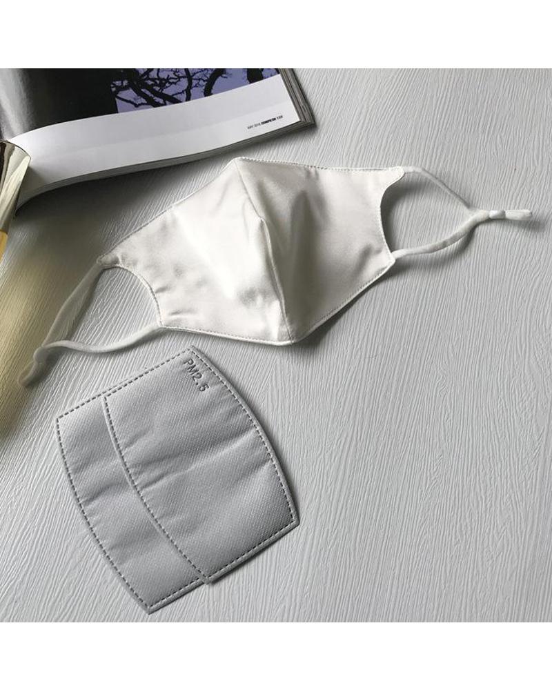 

Silk Face Mask With Filter, White