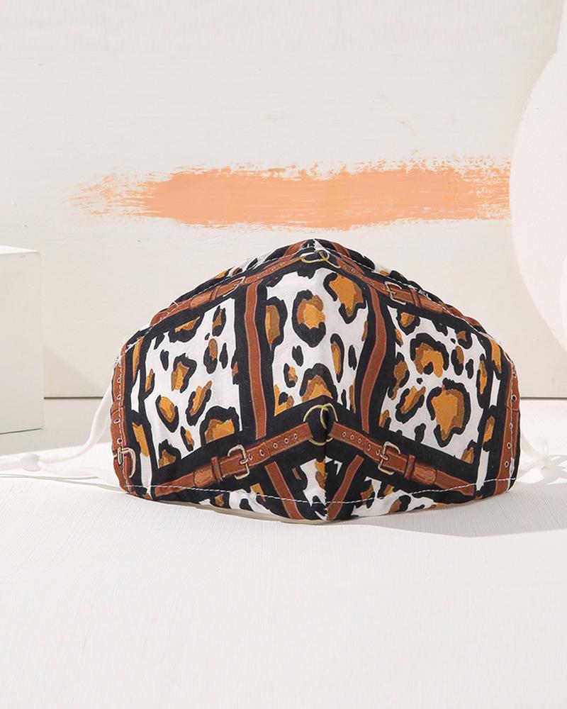 

Cheetah / Chain / Scarf / Zebra Striped Print PM2.5 Filter Face Mask, Style1