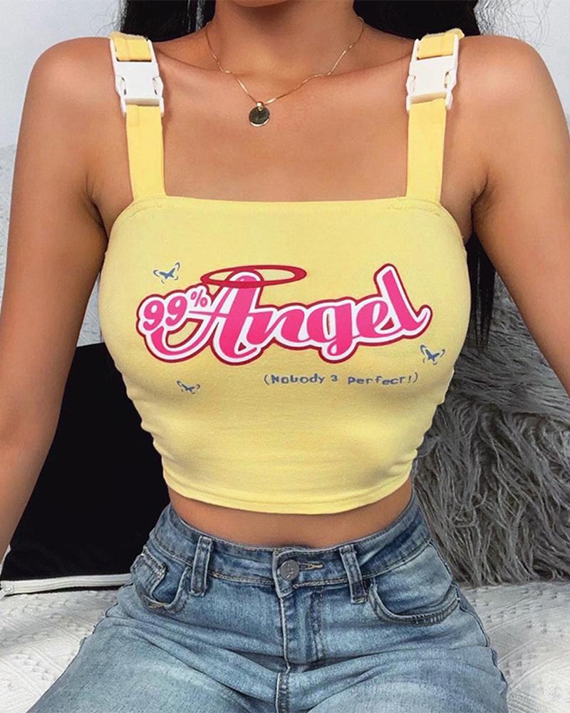 

Buckle Strap Cami Top, Yellow