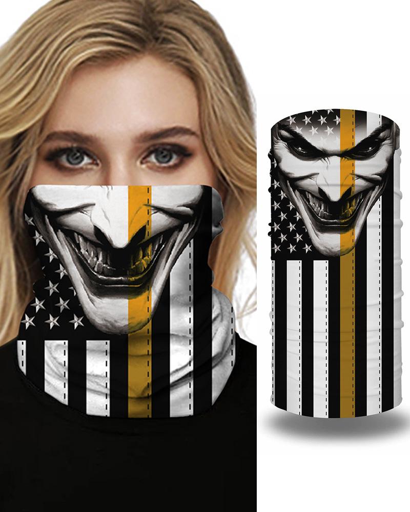 

Face Flag Print Breathable Face Bandana Magic Scarf Headwrap Balaclava, Black