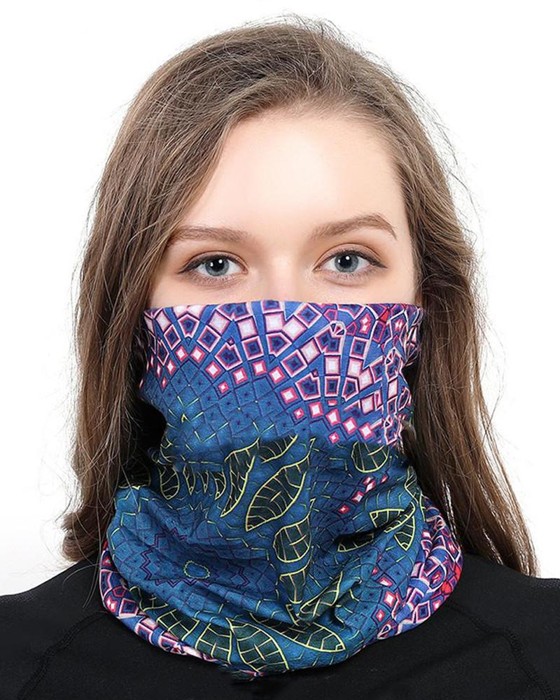 

Dreamy Leaves Print Face Bandana Magic Scarf Headwrap Balaclava, Multicolor