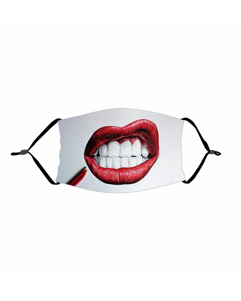 

Funny Mouth Print PM 2.5 Face Mask With Filter, Style9