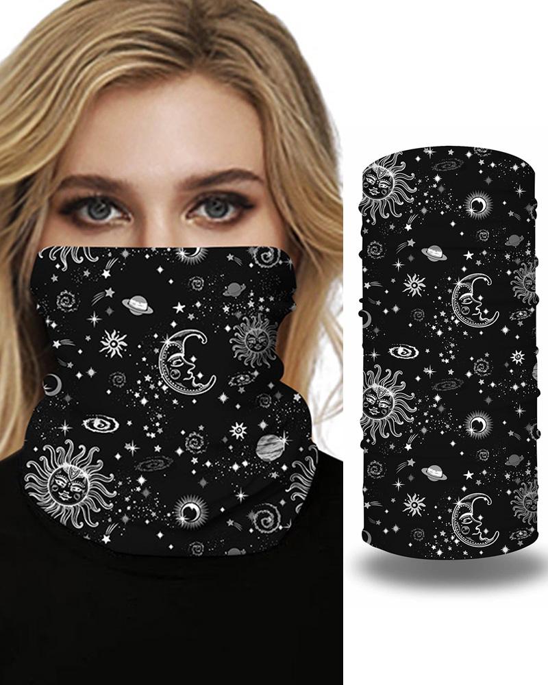 

Print Breathable Face Bandana Magic Scarf Headwrap Balaclava, Black