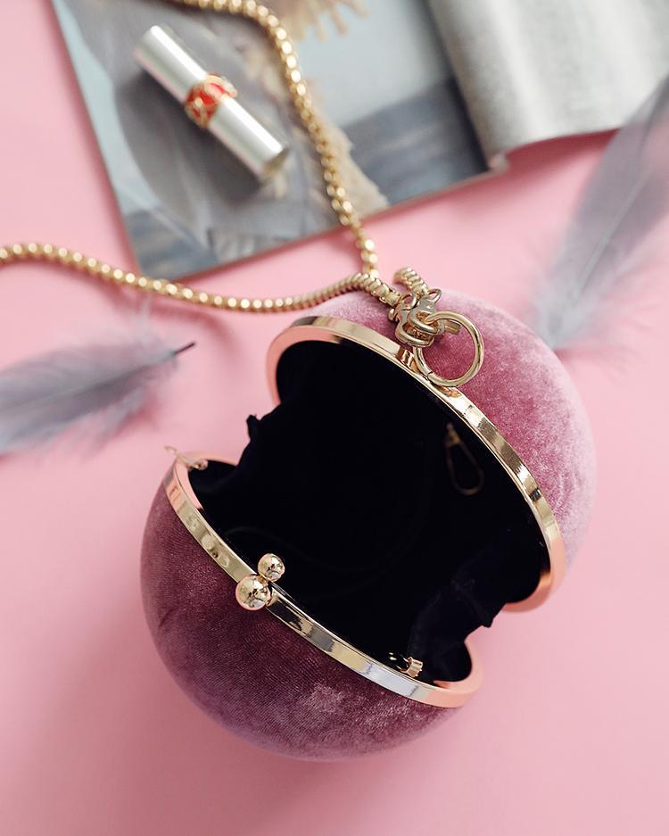 

Velvet Sphere Single Shoulder Bag, Pink