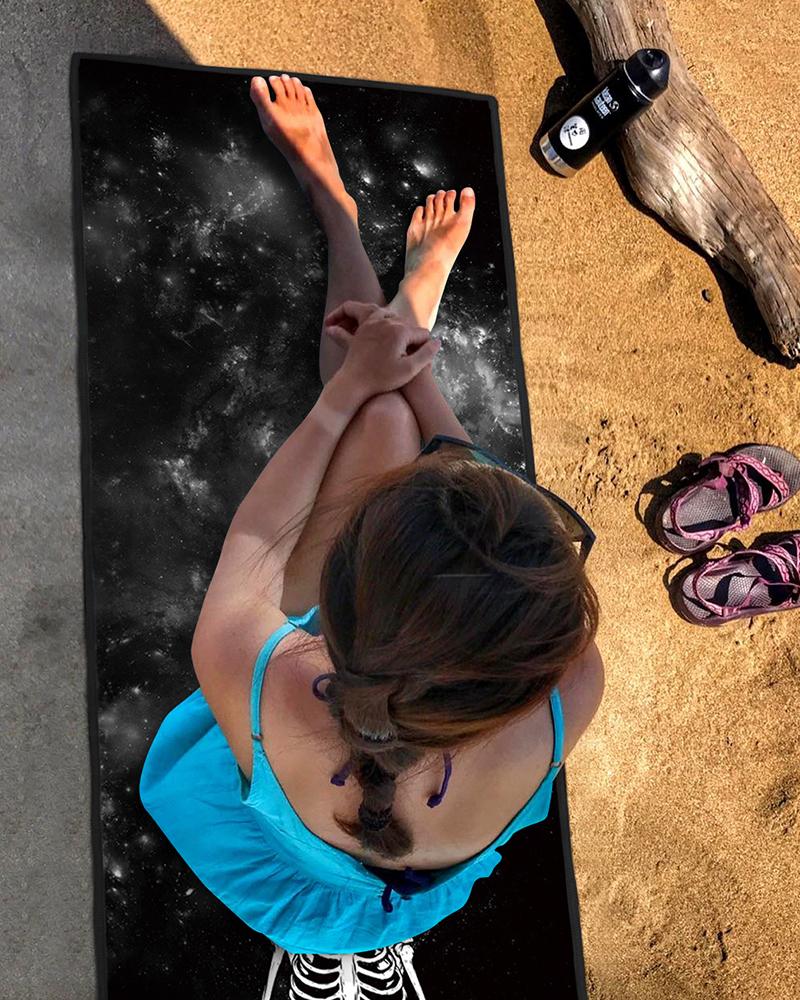 

Skull Print Portable Soft Fitness Yoga Mat (172CM * 61CM, Black