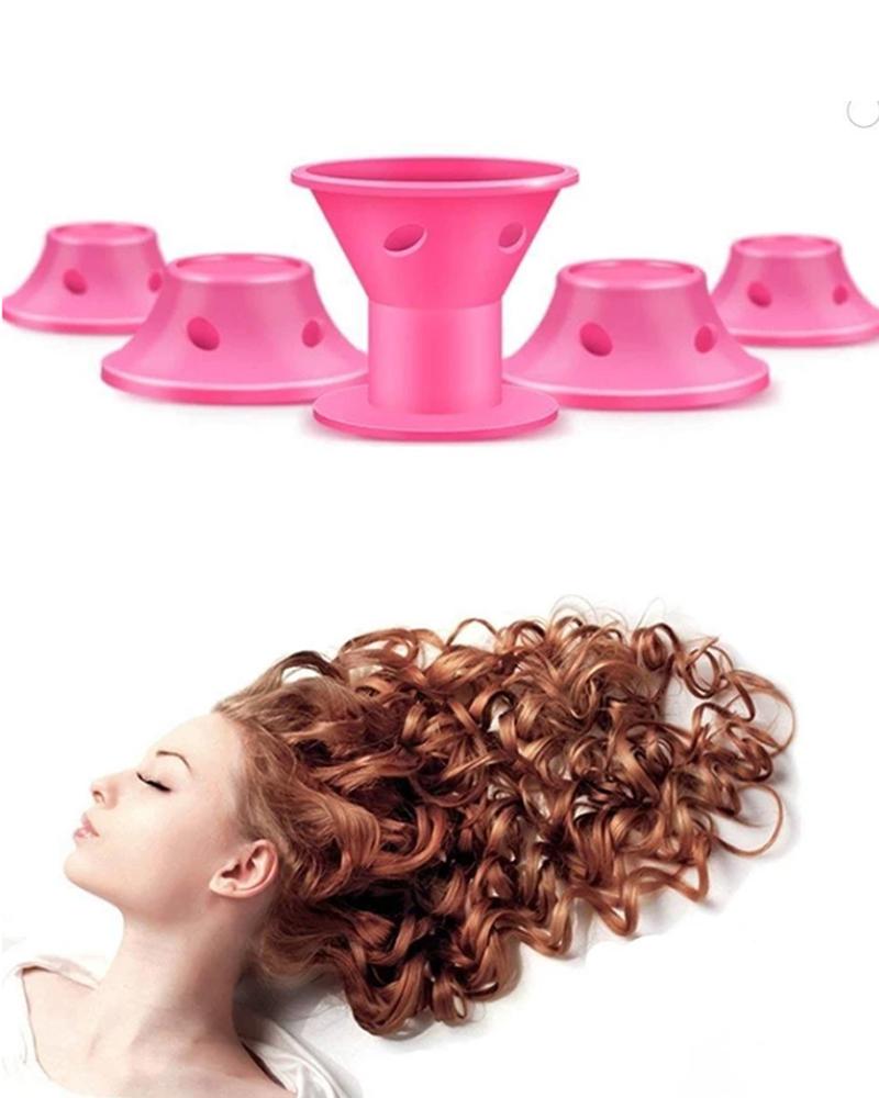 

Set Silicone Hair Curlers, Pink