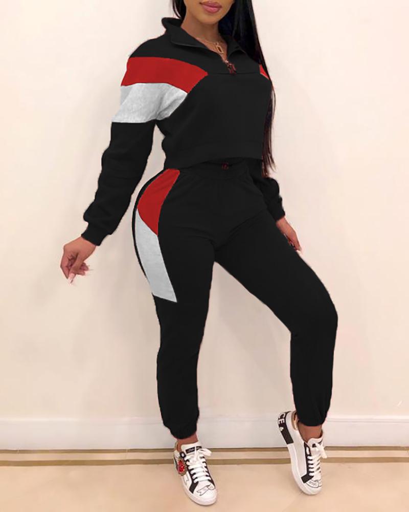 

Colorblock Long Sleeve Top & Slinky Pant Sets