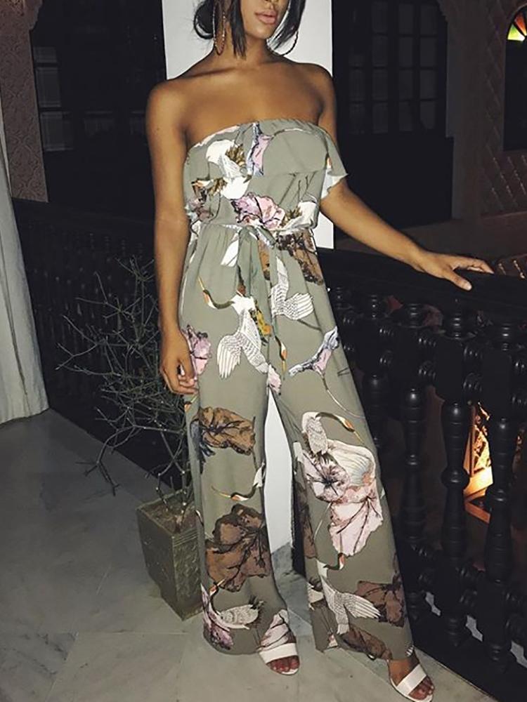 

Casual Straight Across Digital Print Jumpsuits