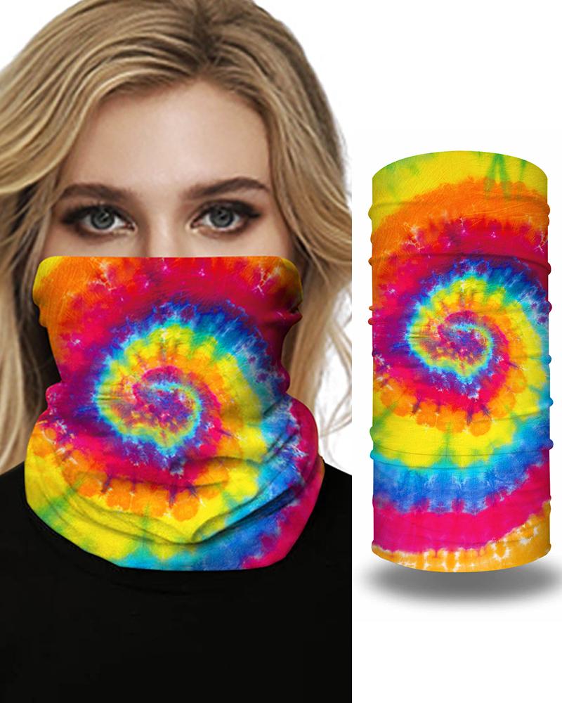 

Tie Dye Grid Print Colorblock Face Bandana Magic Scarf Headwrap Balaclava, Style8