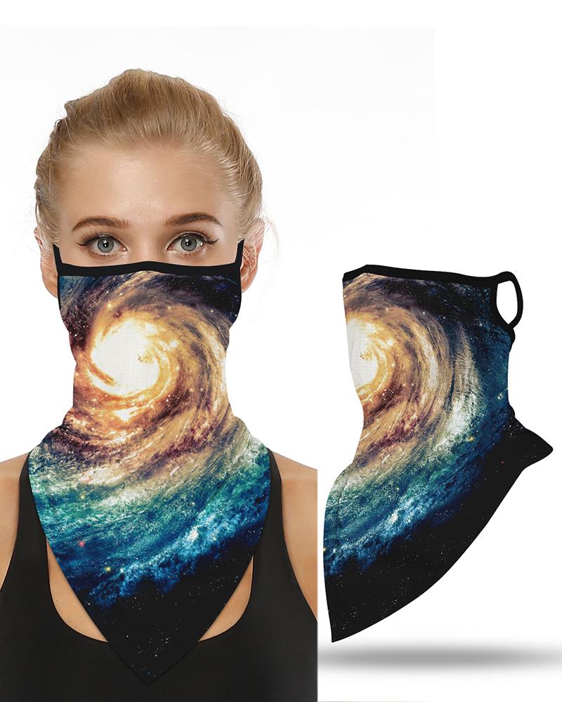

Print Breathable Ear Loop Face Cover Windproof Motorcycling Dust Outdoors, Blue