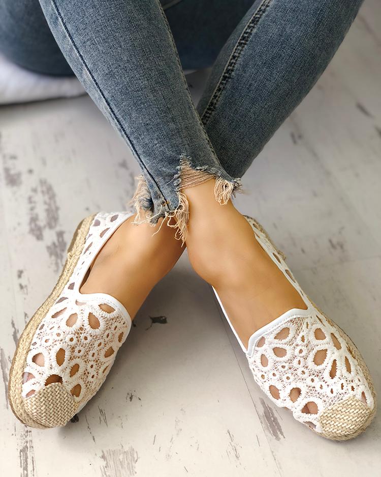 

Crochet Hollow Out Fisherman Shoes