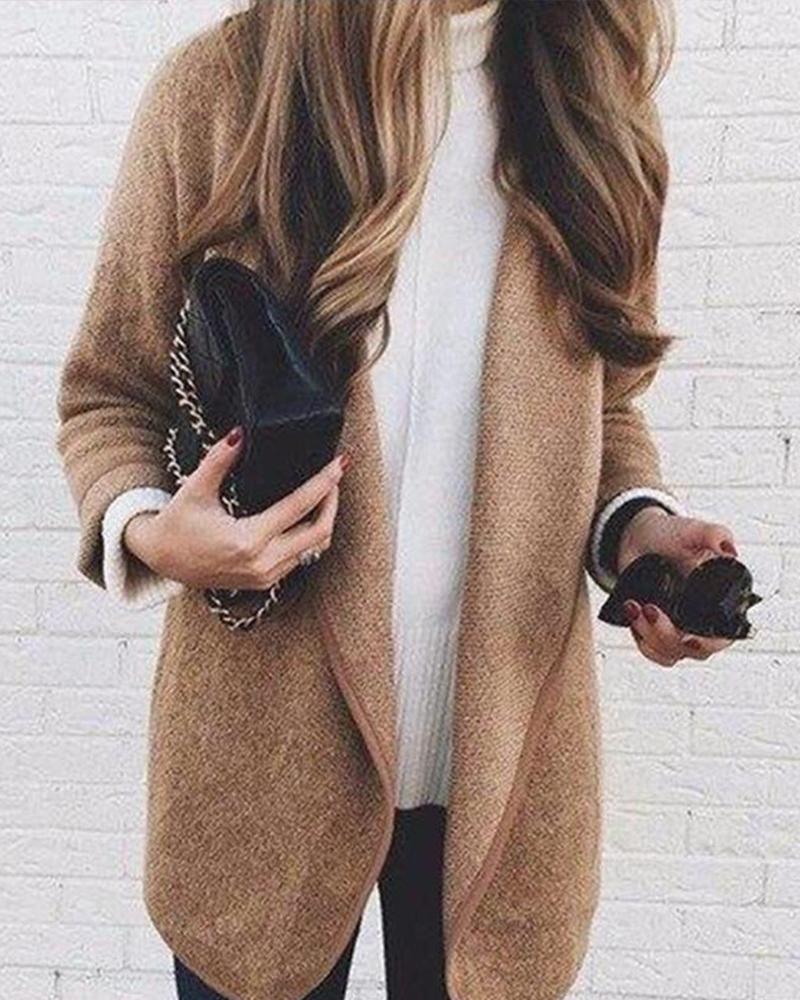 

Extra-Thick Minimalistic Casual Coat, Khaki