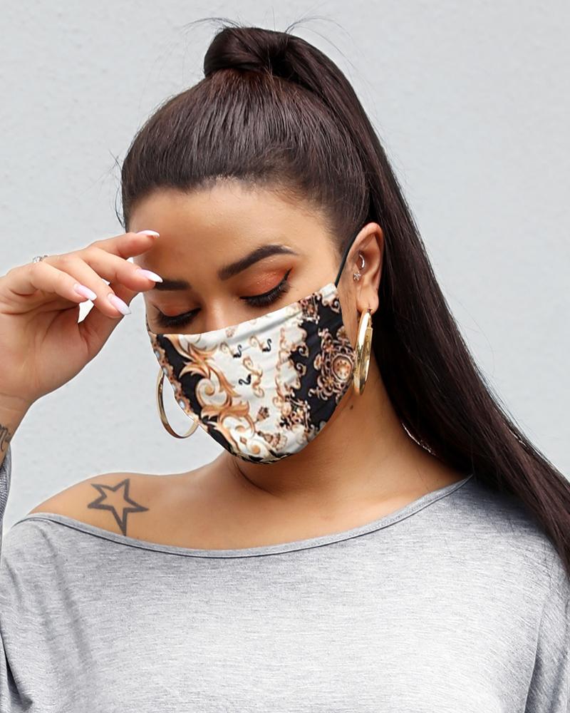 

Print Breathable Mouth Mask Washable And Reusable, White
