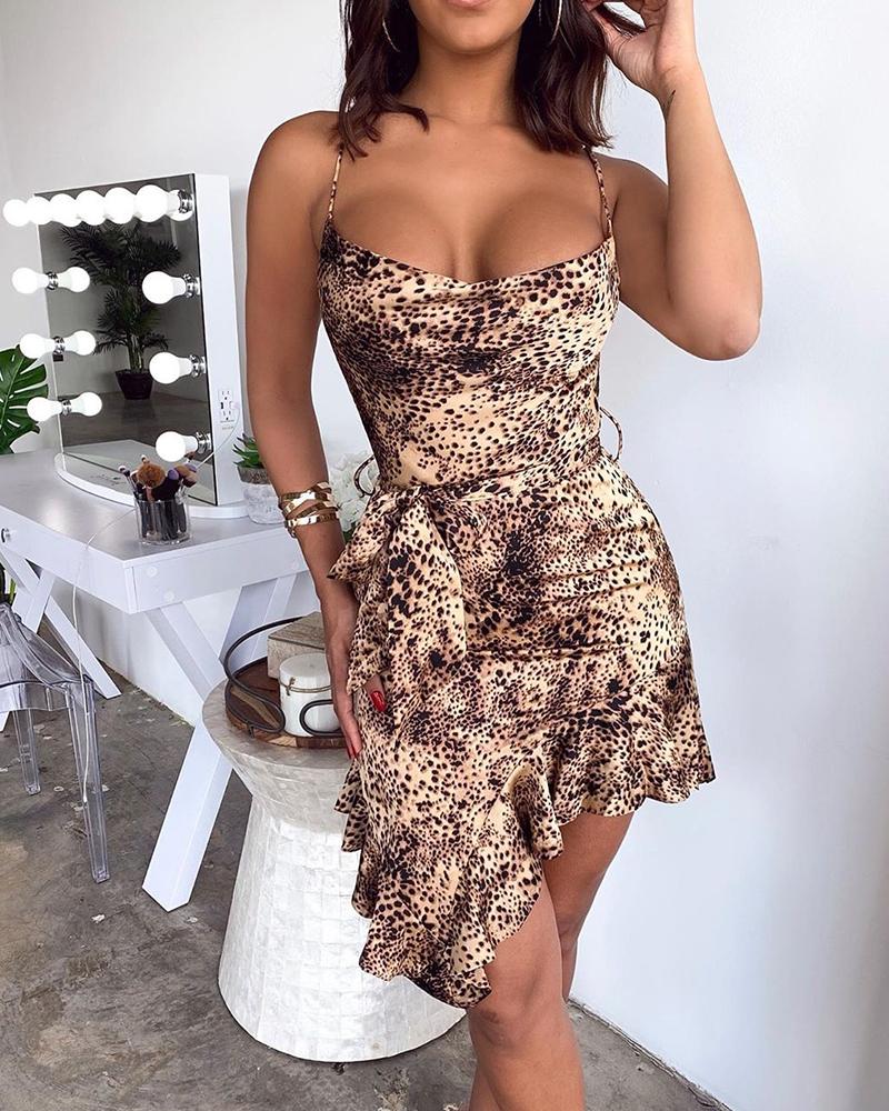 

Leopard Print Mini Slip Dress