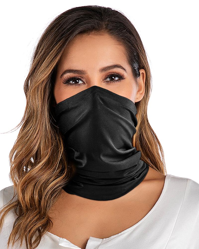 

Solid Breathable Face Bandana Magic Scarf Headwrap Balaclava, Black