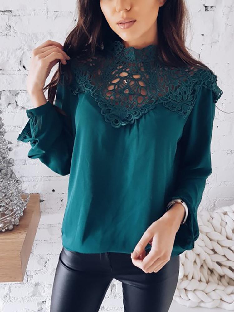 

Stylish Lace Hollow Out Women's Blouse