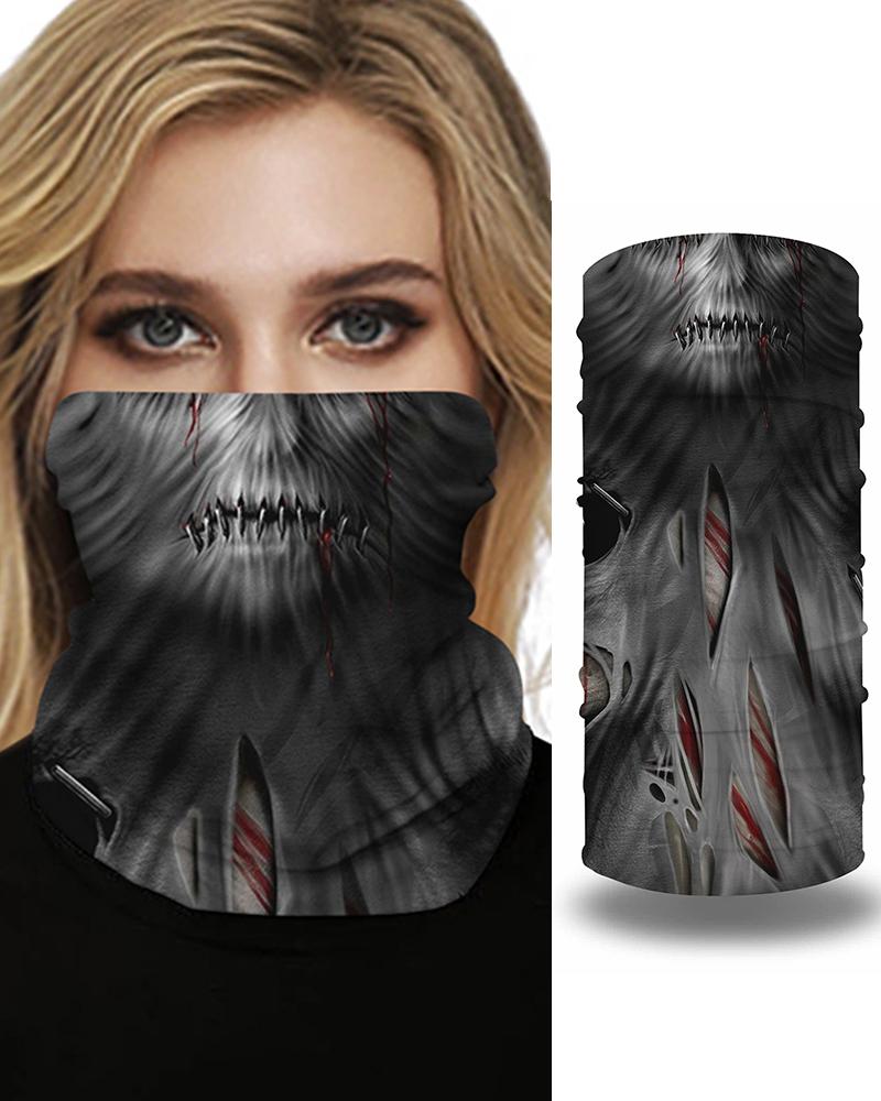 

Print Breathable Face Bandana Magic Scarf Headwrap Balaclava, Gray