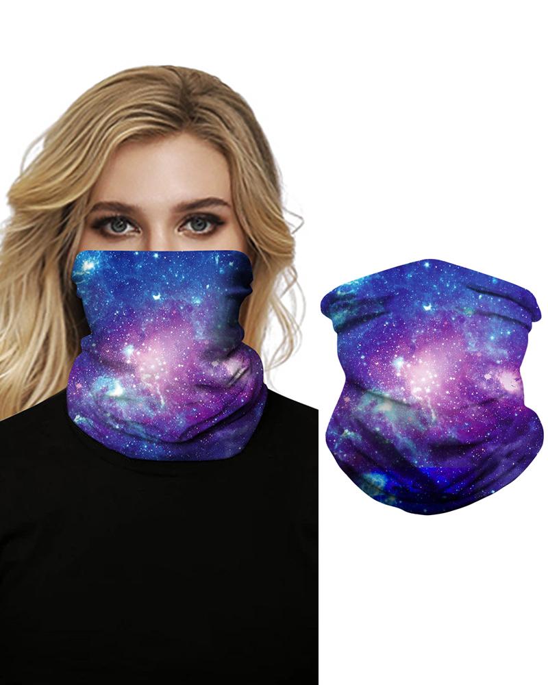 

Sparkle Sky Print Breathable Face Bandana Magic Scarf Headwrap Balaclava, Style6